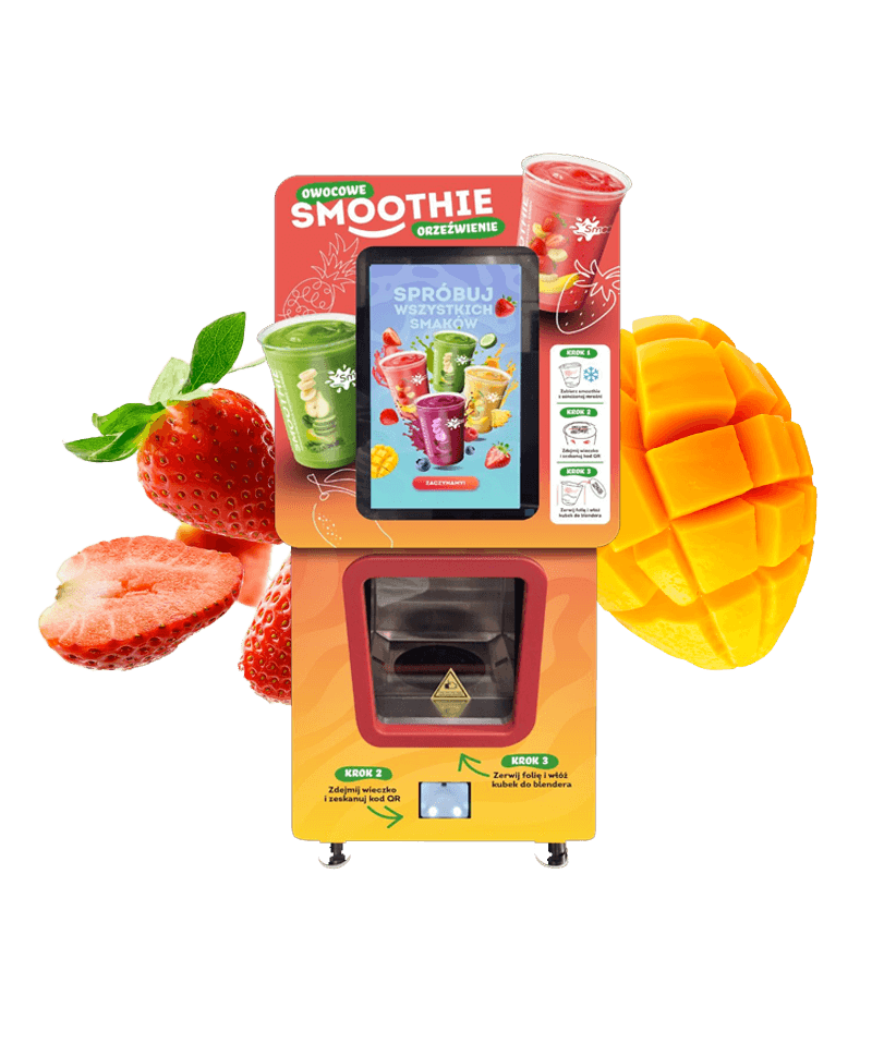 The Smoof machine with touchscreen and blending chamber